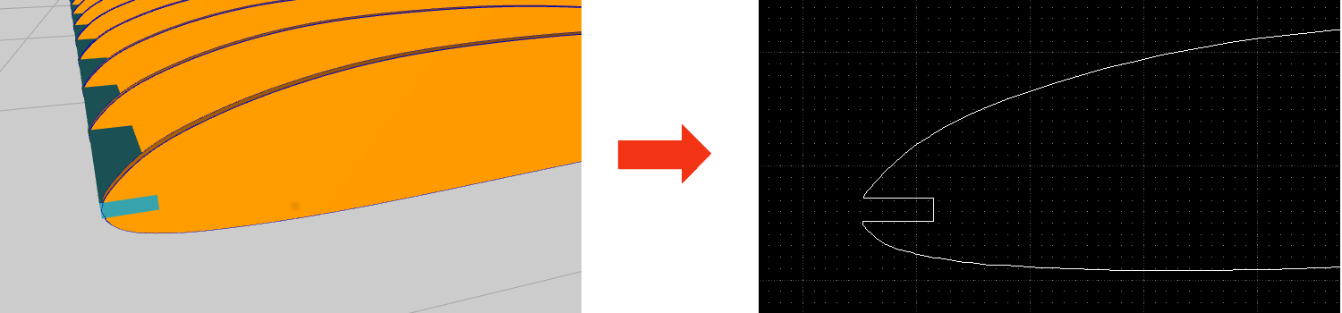 Vierkantholm als Nasenleiste (automatische Rippenmodifikation)